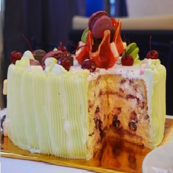 Cake with cherry on Obolon